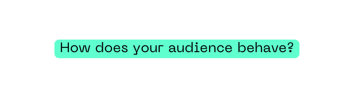 How does your audience behave