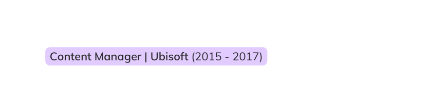 Content Manager Ubisoft 2015 2017